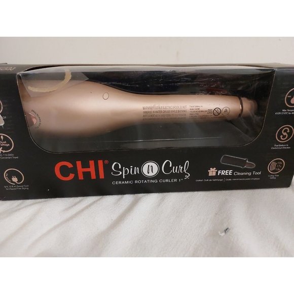 CHI Accessories - CHI Spin N Curl Rotating Ceramic Curler Rose Gold - NEW - CA2348